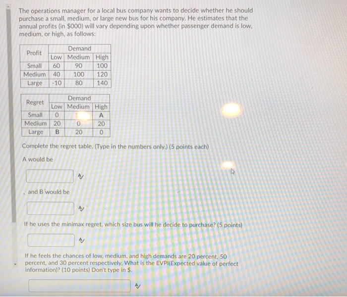 The operations manager for a local bus company