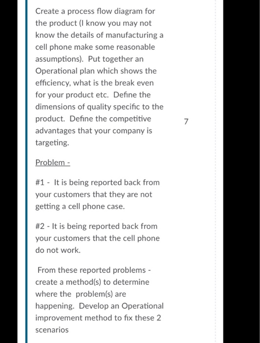 my part is assemble to order Create a process