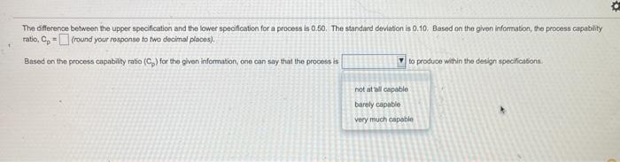 + The difference between the upper specification