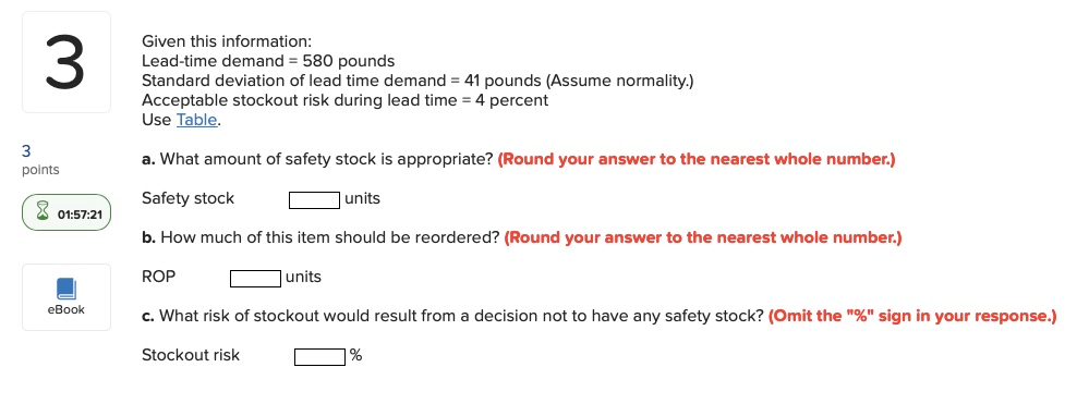 Given this information: Lead-time demand = 580