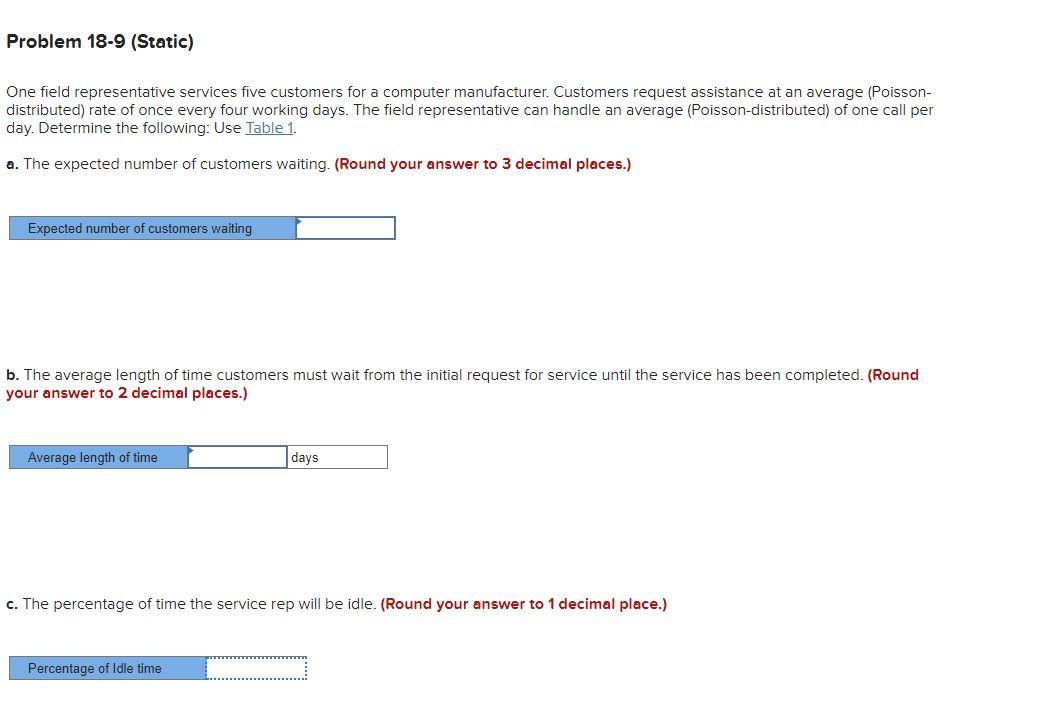 One field representative services five customers