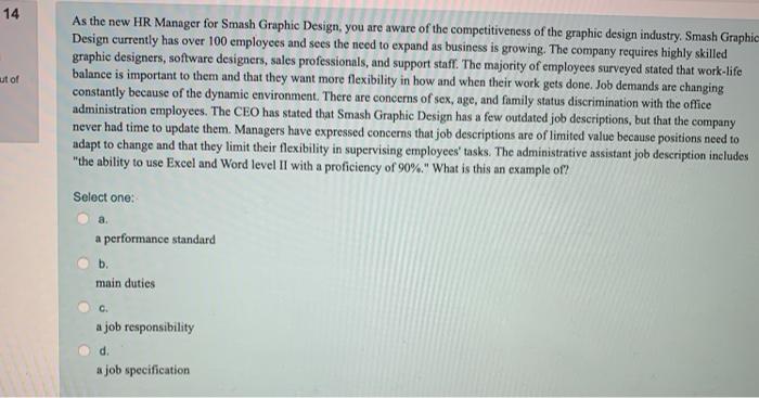 16 As the HR Manager for Blink College in