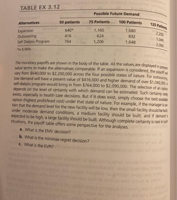 3.12 A hometown dialysis center is not able to