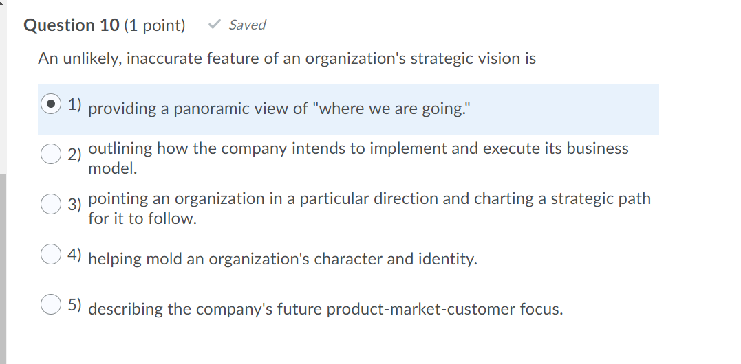 Question 10 (1 point) v Saved An unlikely,