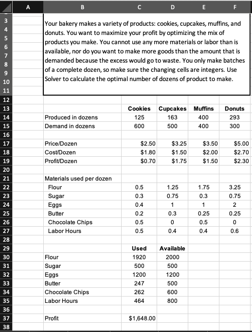 Please provide the Excel formulas for the below A