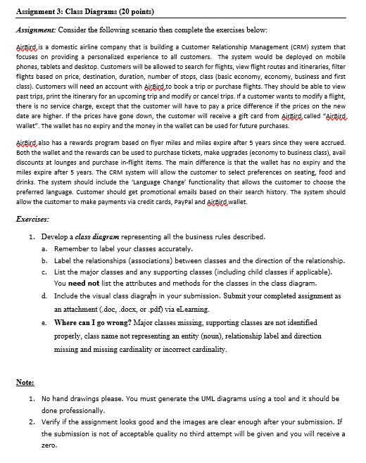 Assignment 3: Class Diagrams (20 points)