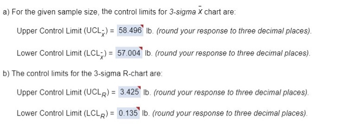Refer to Table S61 - Factors for Computing