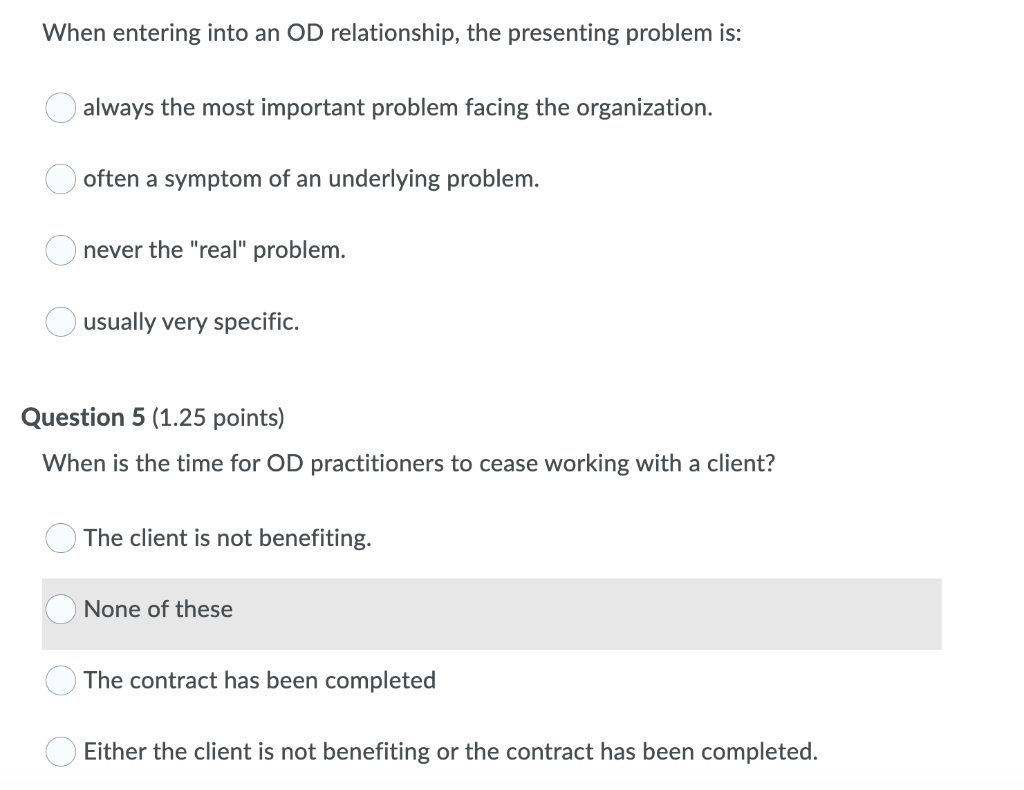 When entering into an OD relationship, the