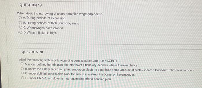 please answer these two When does the narrowing