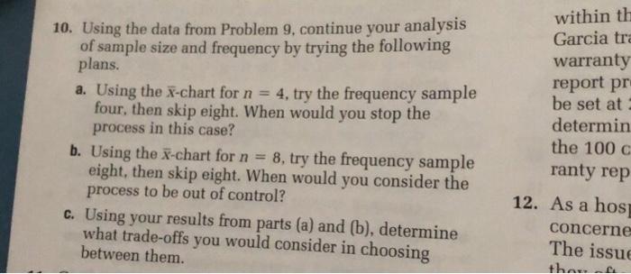 I need the answer to #10 based on the data from