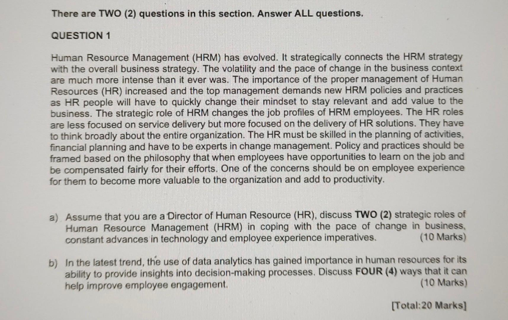 There are TWO (2) questions in this section.