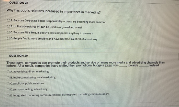 QUESTION 22 Why do marketing students often