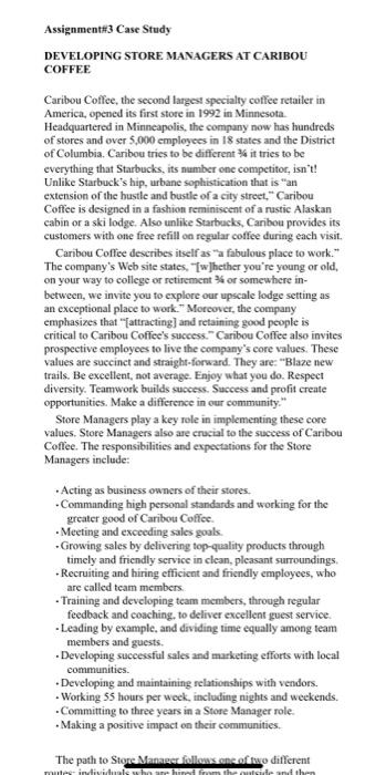 Assignment#3 Case Study DEVELOPING STORE MANAGERS