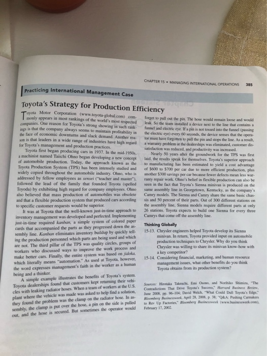 please read and answer questions CHAPTER 15 -