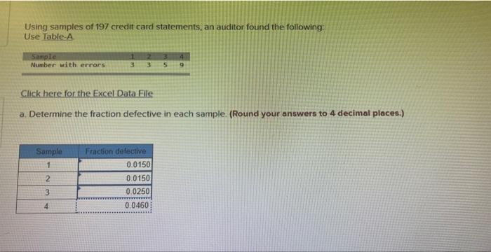 excel file has the same table with sample and