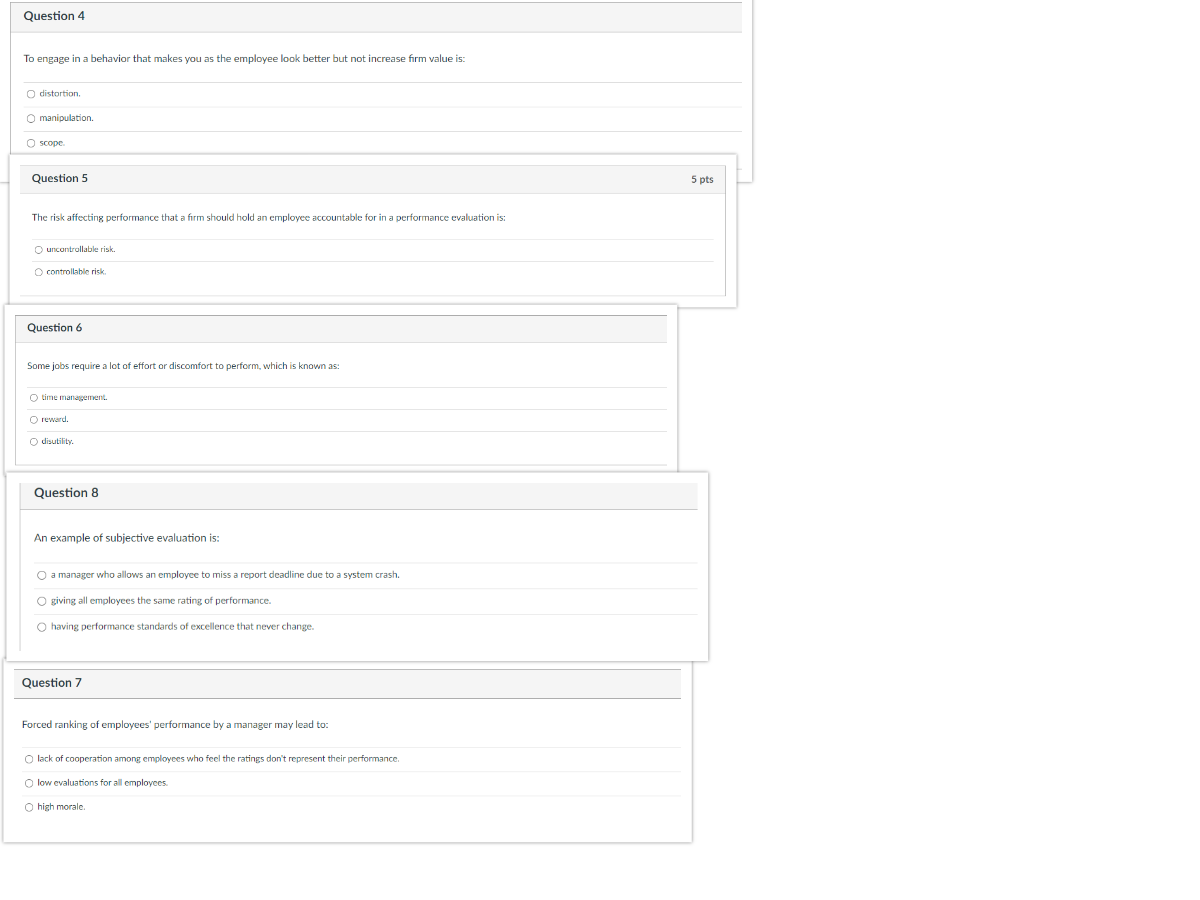 Question 4 To engage in a behavior that makes you