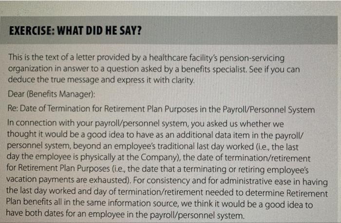 re write the memo in your own words with your own