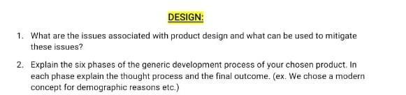 for mobile case DESIGN 1. What are the issues