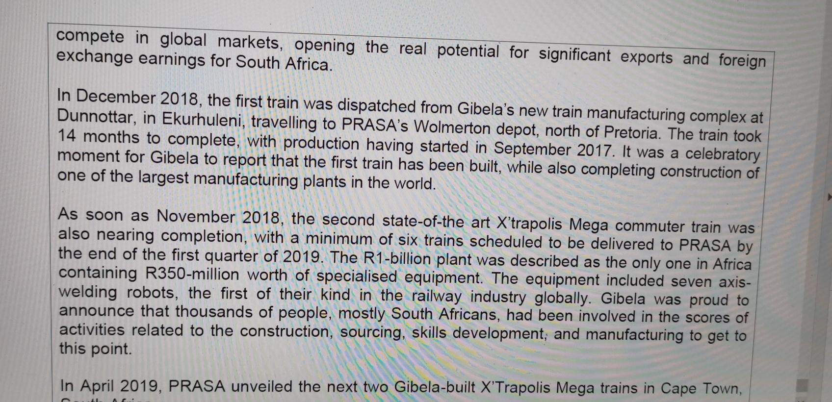 No stopping this train! Background: Replacing