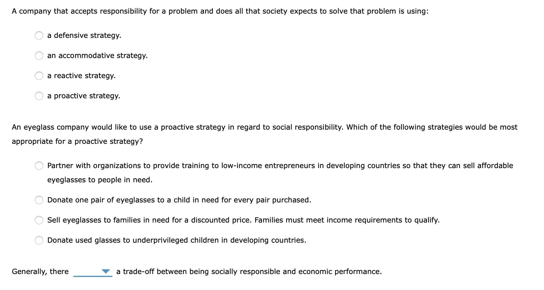 A company that accepts responsibility for a