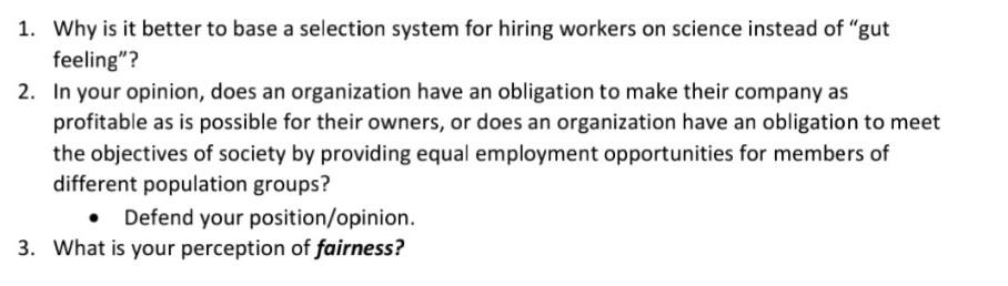 1. Why is it better to base a selection system