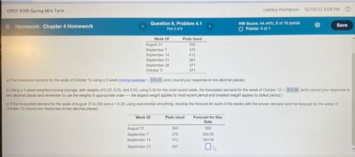 OPSY5315 Spring Mini Term cambry thompson
