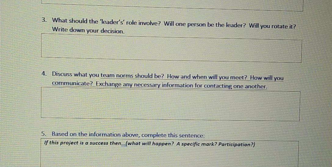 ECT CHARTER SO3 / 504 /SO7 Member Names: Group #: