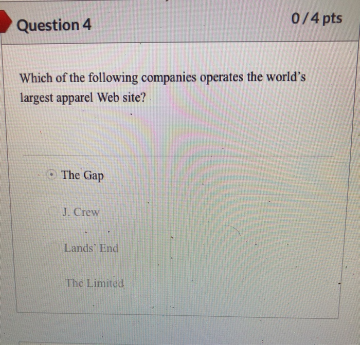 Question 9 0/4 pts What is the first question to