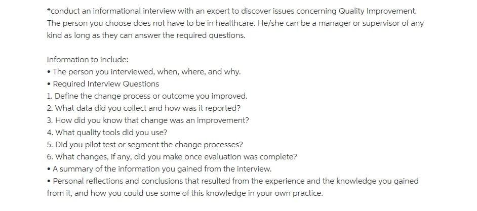 *conduct an informational interview with an