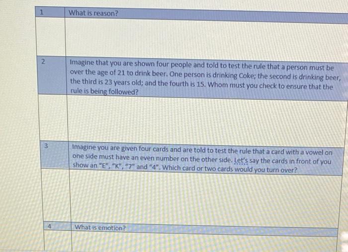 define reason! answer all these questions What is