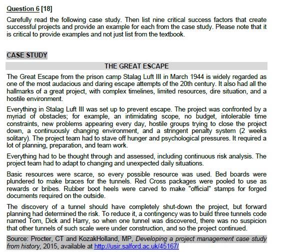 Question 6 [18] Carefully read the following case