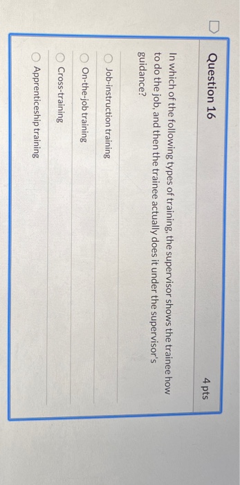 please do all Question 3 4 pts When the situation