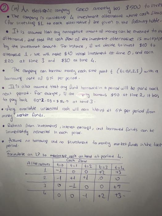 Operations Research $. . 2 (15) An electronic