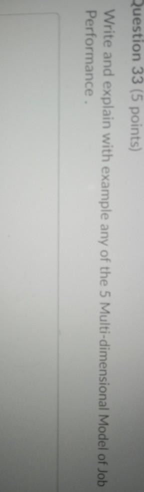 Question 33 (5 points) Write and explain with