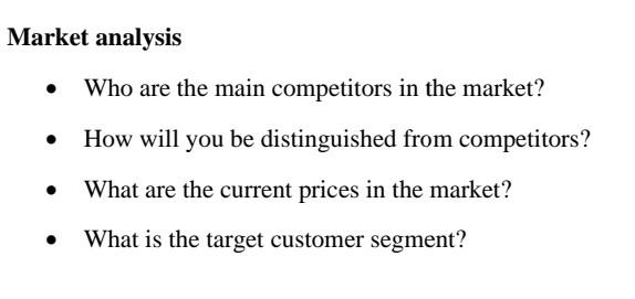 Need market analysis for a resort which provide