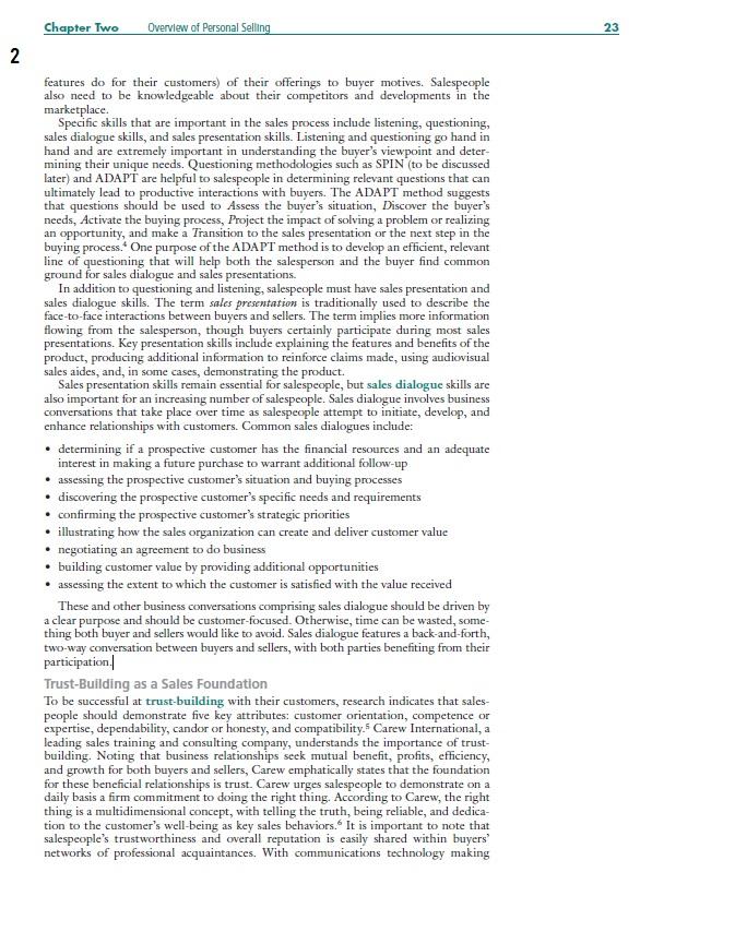 Discuss and summarise Sales knowledge and skills