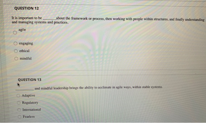 please answer both questions QUESTION 12 It is