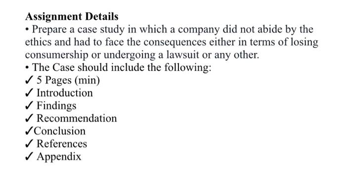 please give references too Assignment Details