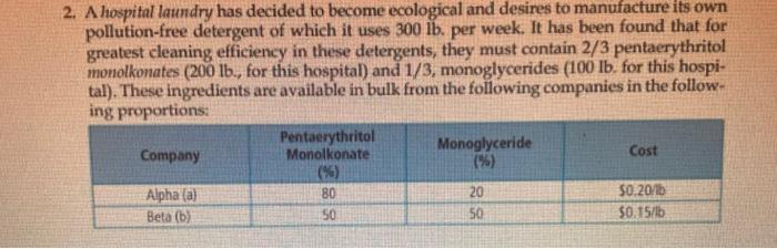 (this is one exercise) 2. A hospital laundry has