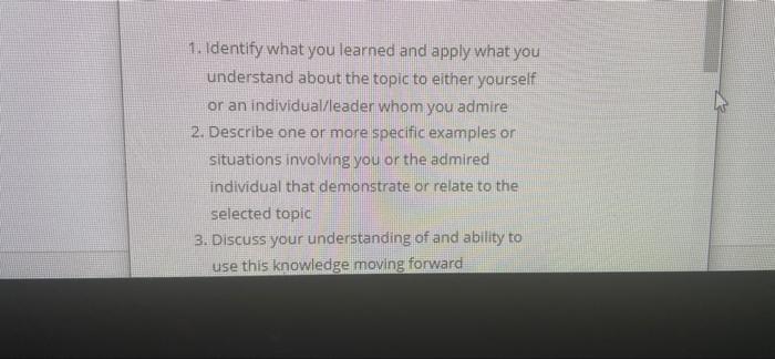 communication model: 1. Identify what you learned