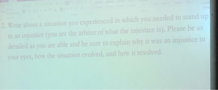 2. Write about a situation you experienced in