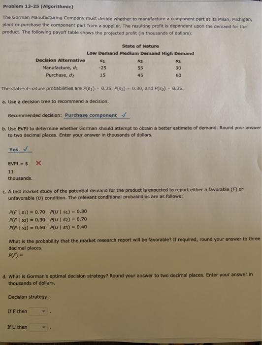 Problem 13-25 (Algorithmic) The Gorman