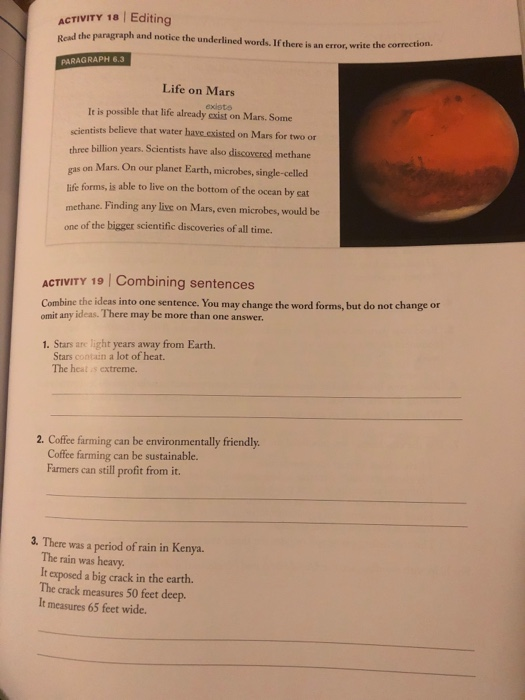 ACTIVITY 18 Editing Read the paragraph and notice