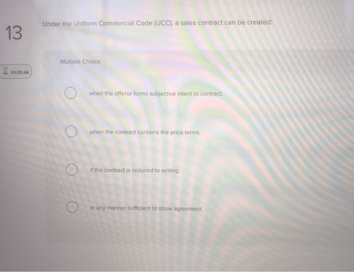 Under the Uniform Commercial Code (UCC), a sales