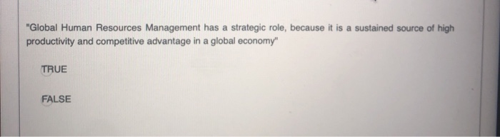 "Global Human Resources Management has a