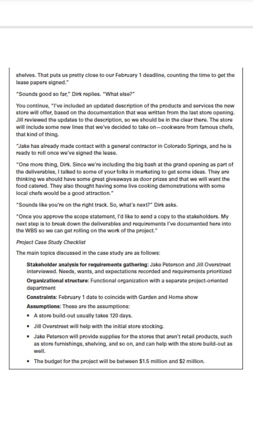 1. Develop a Project Scope Management Statement