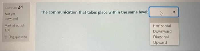 Question 24 The communication that takes place