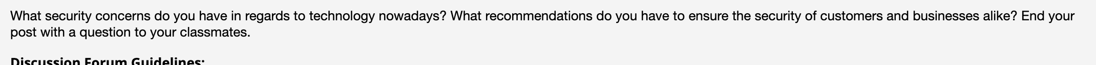 What security concerns do you have in regards to