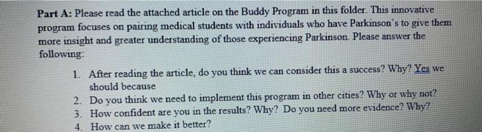 Part A: Please read the attached article on the