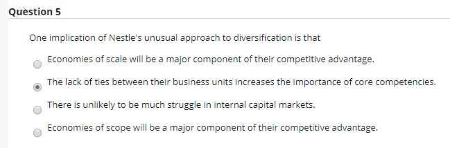 Management Strategy: Q1 (Selected answer is